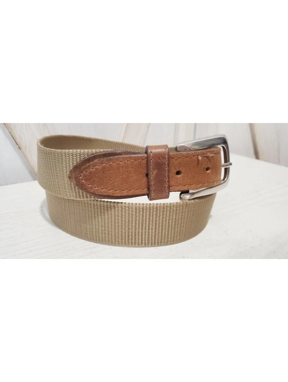 Orvis Leather And Nylon Belt USA Made Mens Size 36 Outdoors